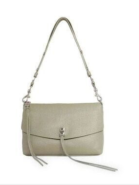 🌺Rebecca Minkoff Darren Top Zip Leather Crossbody~Sea Mist~dust bag~$278 value
